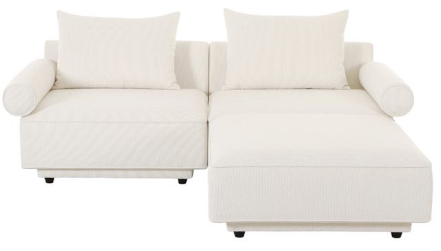 Moe's Home Collection Rosello Nook 3-Piece White L-Shaped Modular Sectional and Ottoman-1