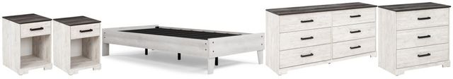 Signature Design by Ashley® Shawburn 5-Piece Whitewash Full Platform Bed Set-0