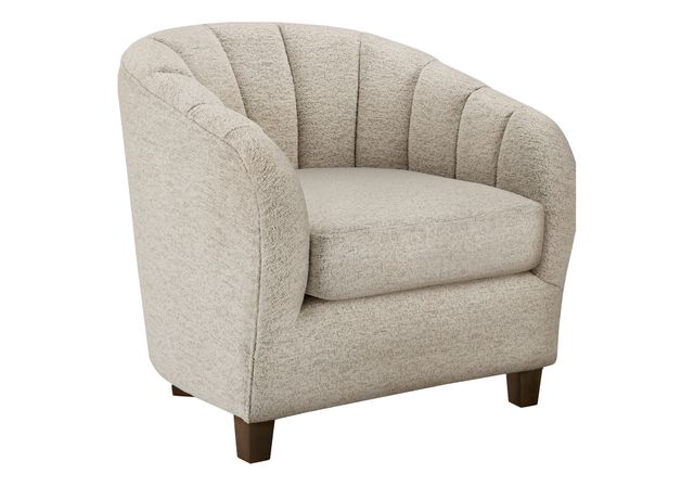 Monarch Specialties Inc. Cream 31" Curved Barrel-Back Accent Chair with Wood Legs-0