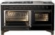 Ilve® Majestic III 60" Glossy Black Pro Style Dual Fuel Liquid Propane Range with Triple Glass Door and Burnished Trim-2