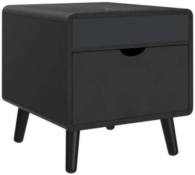 Elements International Halo Black Square Smart End Table-0