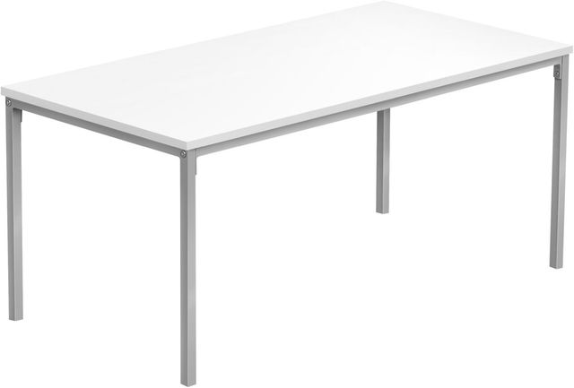 Monarch Specialties Inc. White 40"L Coffee Table with Silver Metal Legs-0