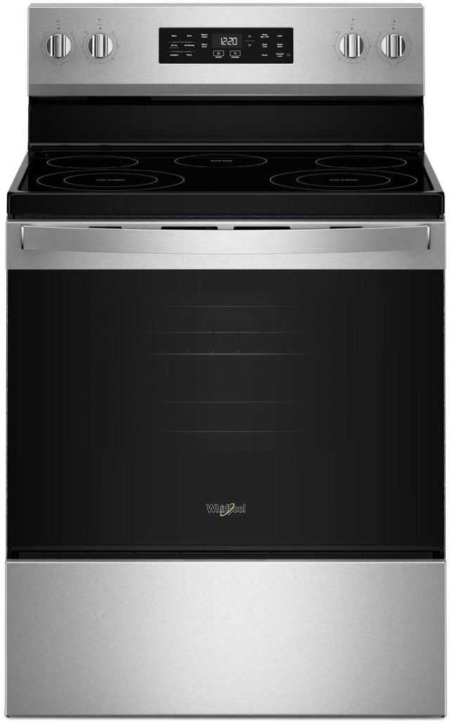 Whirlpool® 30'' FingerPrint Resistant Stainless Steel Freestanding Electric Range with Air Cooking Technology-0