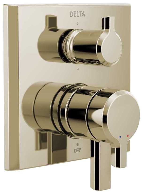 Delta Pivotal® Monitor® 17 Series Lumicoat® Polished Nickel 6-Setting 2-Handle Diverter Valve Trim-0