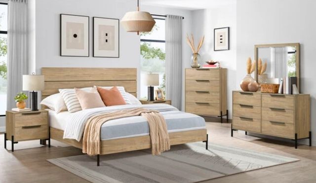 Intercon Newhall Vintage Oak Melamine King Panel Bed-1