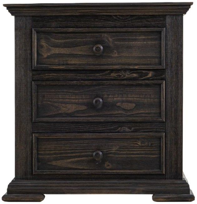 International Furniture Direct Terra Dark Black Nightstand-3