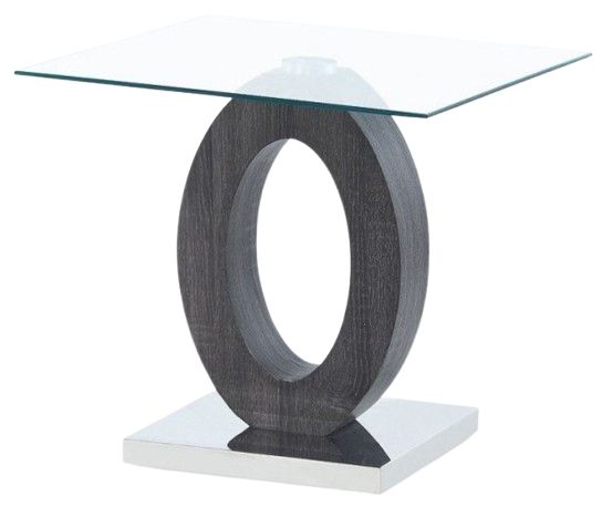Global Furniture USA T1628 3-Piece Glass Top Occasional Table Set with Black Base-2