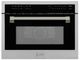 ZLINE Autograph Edition 24" 1.6 Cu. Ft. Stainless Steel Built-in Convection Microwave Oven with Polished Nickel Helix Handle-0