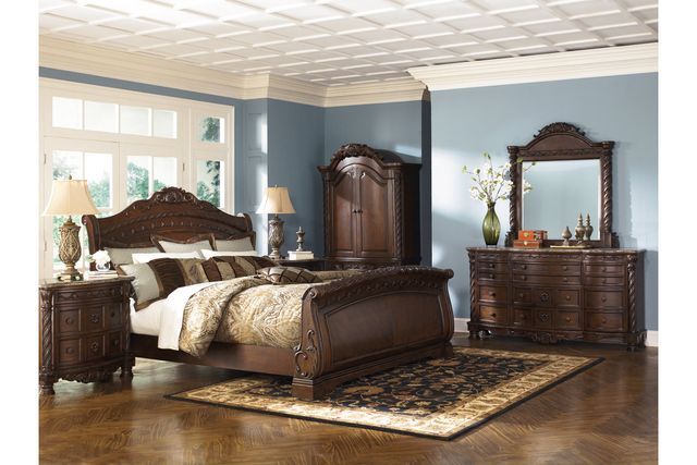 Millennium® by Ashley® North Shore 2-Piece Dark Brown California King Sleigh Bed Set-3