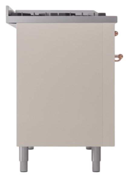 Ilve® Nostalgie II Noblesse 48'' Antique White Pro Style Dual Fuel Range with Copper Trim-2