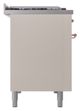 Ilve® Nostalgie II Noblesse 48'' Antique White Pro Style Dual Fuel Range with Copper Trim-2