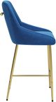 Zuo® Modern Madelaine Gold/Navy Blue Counter Stool-2