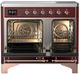 Ilve® Majestic III 40" Burgundy Pro Style Induction Range with Solid Door and Copper Trim-1