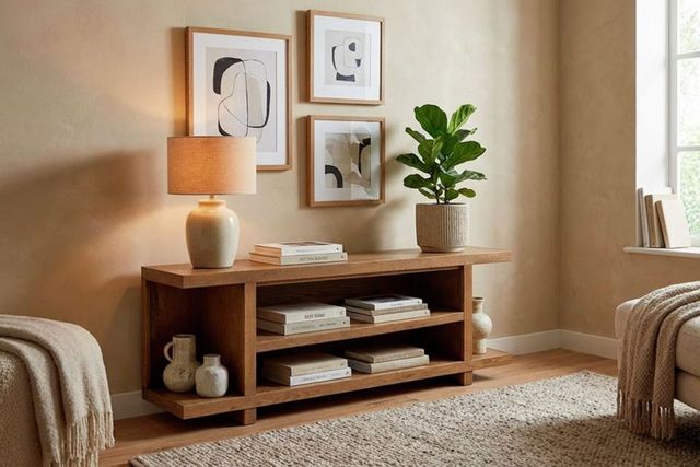 aspenhome® Latitude Brushed Bourbon 67" Open Console-2