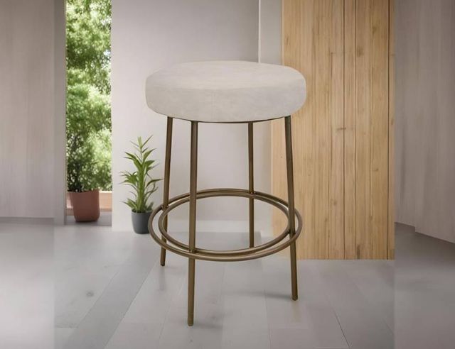 International Furniture Direct Frida Gold/Ivory Leather Bar Stool-1