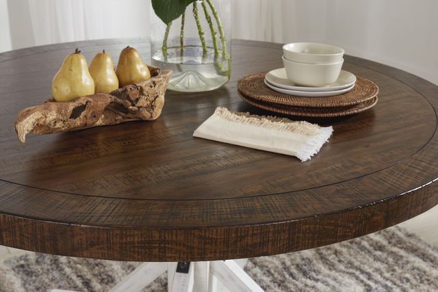 Signature Design by Ashley® Valebeck Brown Dining Table with White Base-2