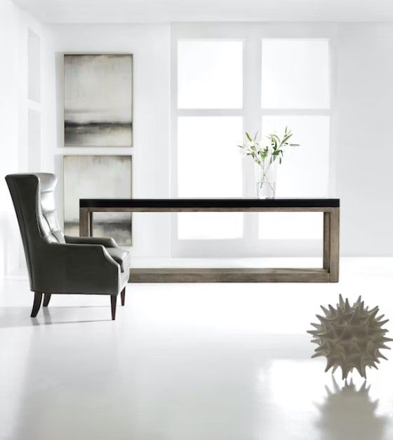 Hooker® Furniture Melange Vienna Black Console with Brown Base-1
