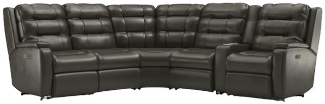 Flexsteel® Customizable Arlo Leather 6-Piece Power Reclining Sectional with Power Headrest and Lumbar-0