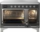 Ilve® Majestic III 48" Graphite Matte Pro Style Induction Range with Triple Glass Door and Chrome Trim-1