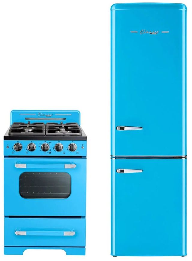 Unique® Appliances Classic Retro 24" Robin Egg Blue Freestanding Gas Range-1