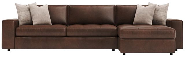 Bernhardt Nest Bernhardt Living 2-Piece Brown Leather Right-Arm Facing Sectional-1