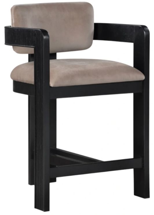 Meridian Furniture Sacha Taupe Upholstered Counter Stool-0