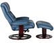 BarcaLounger® Dawson Roman Blue Swivel Reclining Pedestal Chair and Ottoman Set-2