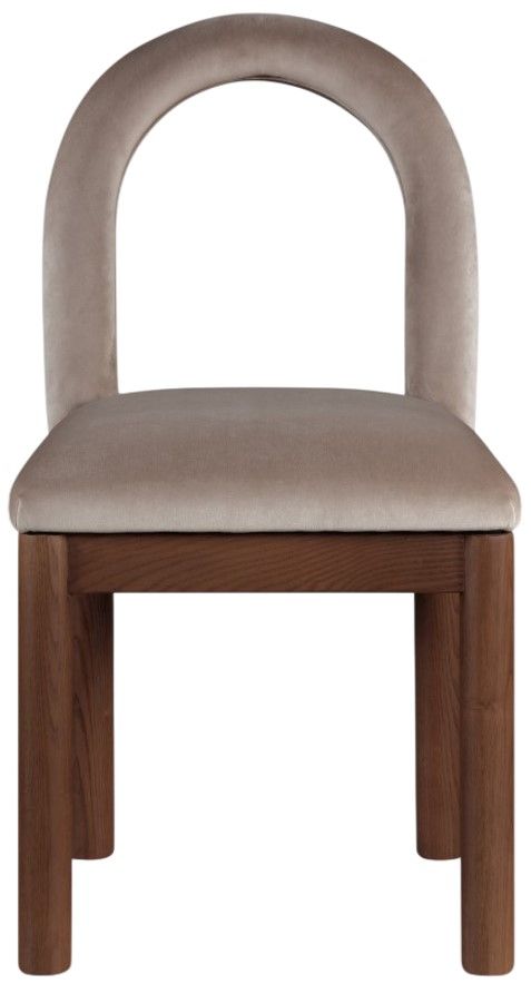 Meridian Furniture Conrad Taupe/Walnut Upholstered Dining Chair-1