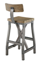 Olliix by INK+IVY Lancaster Oak/Silver Bar Stool with Back-1