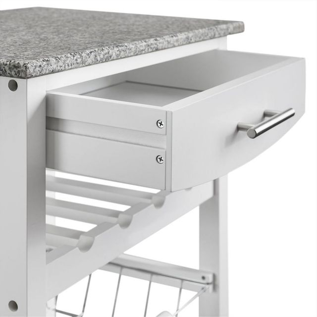 Linon Zoey Gray/White Kitchen Cart-4