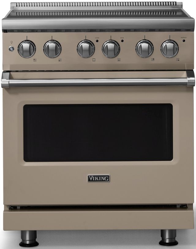 Viking® 5 Series 30" Nantucket Pro Style Electric Range with Polished Chrome Trim-0