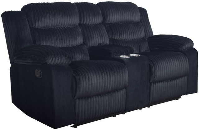 New Classic® Home Furnishings Willow Black Manual Dual Reclining Console Loveseat-0