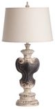 Crestview Collection Shield Cast Antique White/Charred Black Table Lamp-0