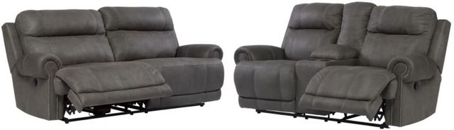 Signature Design by Ashley® Austere 2-Piece Gray Living Room Set with Reclining Sofa