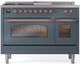 Ilve® Nostalgie II Series 48" Blue Grey Pro Style Dual Fuel Range-0