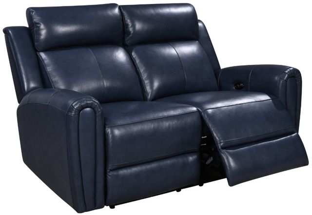 Leather Italia™ Cambria Jonathan Blue Power Reclining Loveseat-0