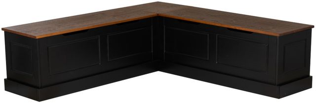 Linon Norah Black/Walnut Backless Nook Bench-0