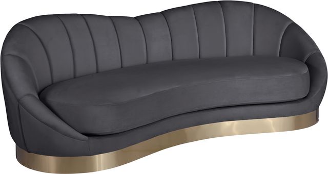 Meridian Furniture Shelly Grey Velvet Sofa-1