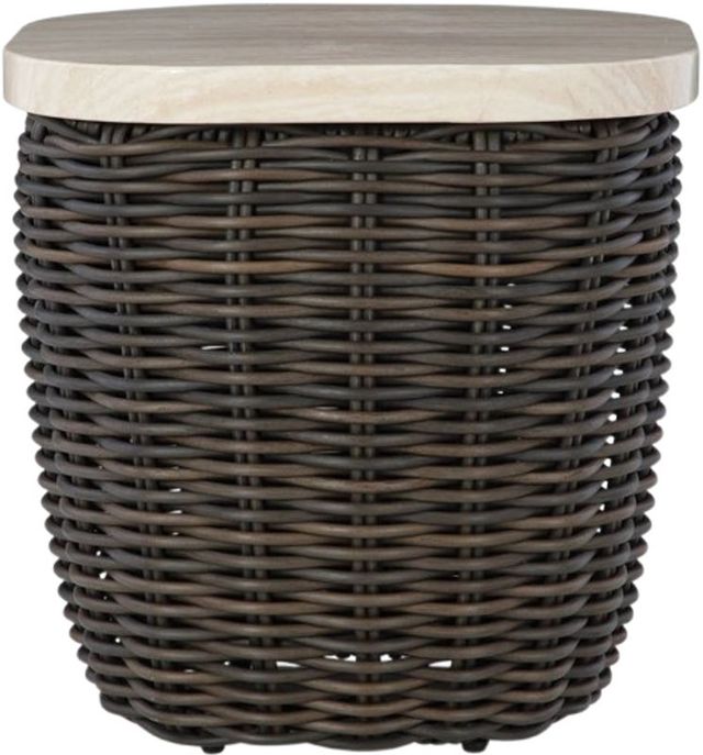 Signature Design by Ashley® Kimora Beige/Dark Brown Wicker Outdoor End Table-1