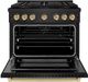 ZLINE Paramount Series Autograph Edition 36" Black Stainless Steel Pro Style Gas Range with Champagne Bronze Accents -1