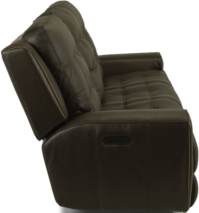 Flexsteel® Wicklow Black Power Reclining Sofa with Power Headrests-3