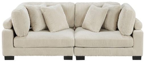 Mazin Furniture Traverse Beige Loveseat-1