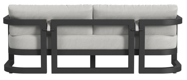 Sunset West Malibu Matte Coal Aluminum Outdoor Sofa with Cast Silver Cushion-3