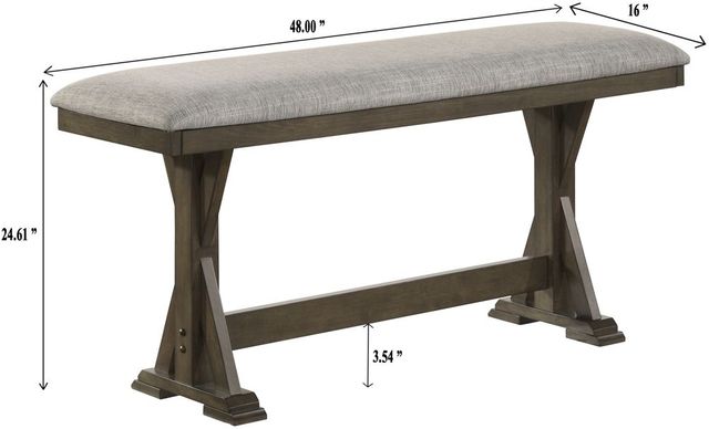 Crown Mark Lloyd Brown/Gray Counter Dining Bench-2