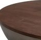 Armen Living Melody Brown Round Coffee Table with Gray Base-1