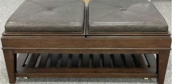 Hammary® Hidden Treasures Brown Tray Ottoman Coffee Table-0