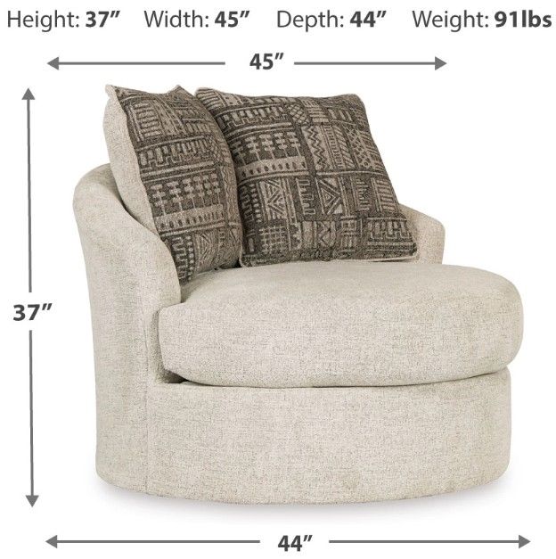 Signature Design by Ashley® Soletren Stone Swivel Accent Chair-3