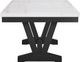 Crown Mark Genuine White Dining Table with Black Base-2
