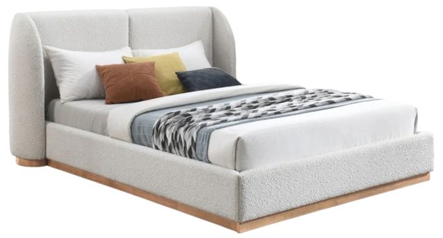 Meridian Furniture Jardin Cream King Upholstered Panel Bed-0