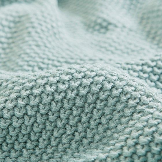Olliix by INK+IVY Bree Knit Aqua 50" x 60" Throw-1